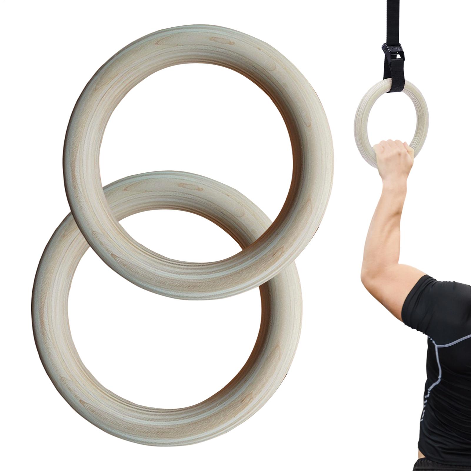 Gymnastic Ring Wood - 2 Buah/Pasang Cincin Senam Kayu Portabel