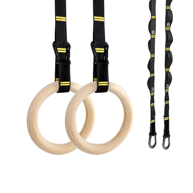 Gymnastic Ring Wood - Cincin Senam Pull-up 28mm 32mm, Cincin