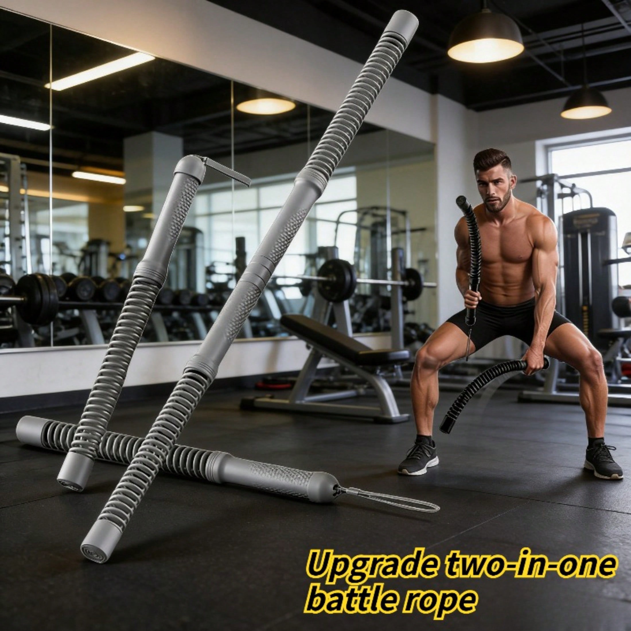 2-in-1 Cordless Battle Rope Po - Crossfit Training ulasan dan harga