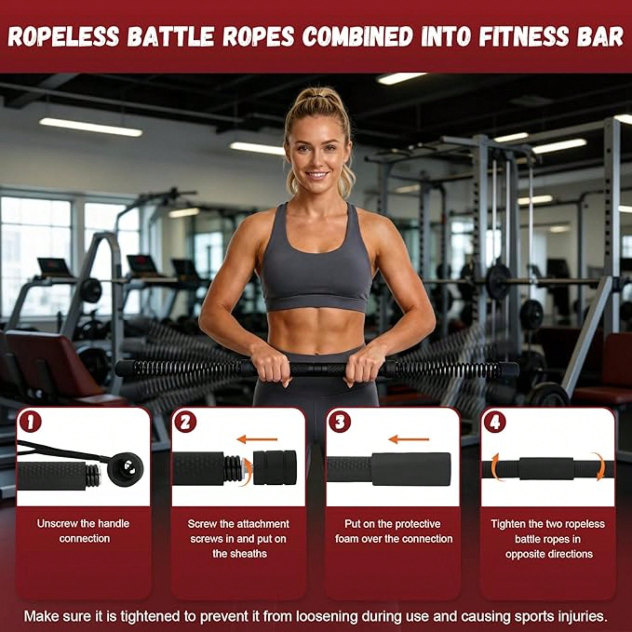 2-in-1 Cordless Battle Rope Po - Crossfit Training ulasan dan harga